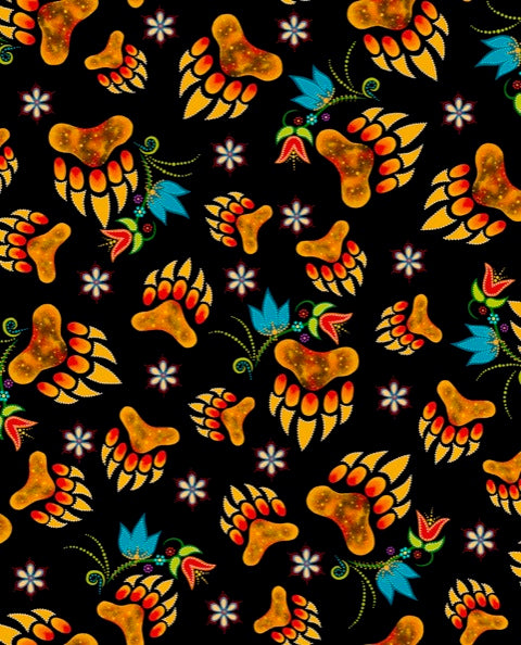 native-american-bear-paw-fabric-Black-FTF_TMD-0002