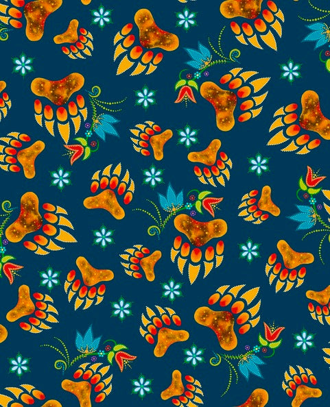native-american-bear-paw-fabric-Royal-TMD-0002-FTF