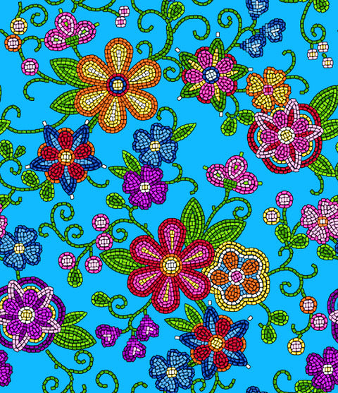 beaded-floral-fabric-wholesale-blue