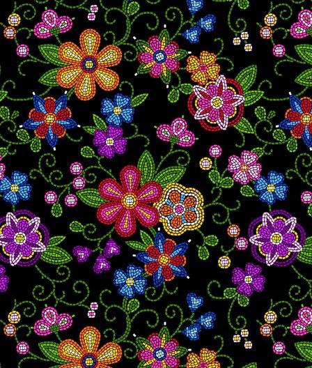 native_fabric_patterns_beaded-floral-canvas-black