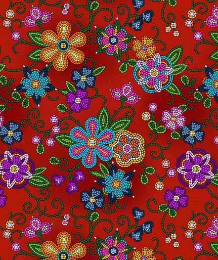 native_fabric_patterns_beaded-floral-canvas-red