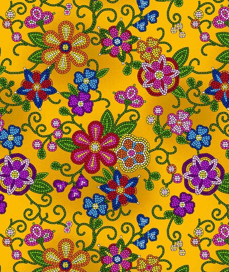 beaded-floral-canvas-fabric-yellow