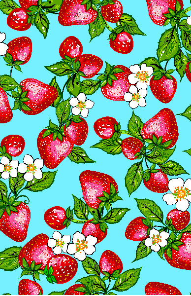 Strawberry Dreamcatcher Native American fabric by Carla Joseph, available across the US at First Trend Fabrics – CAJ-0008|Blue