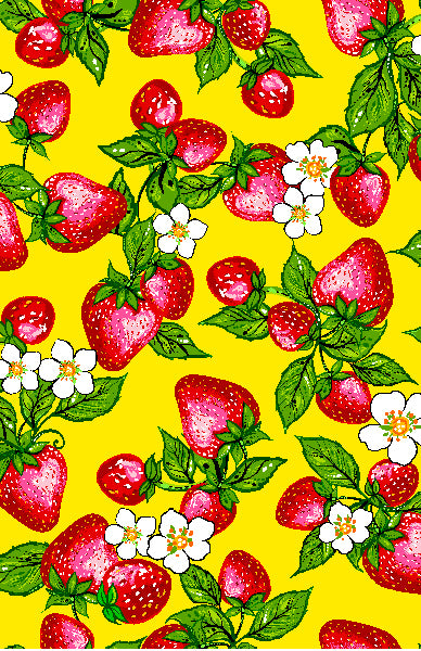 Strawberry Dreamcatcher Native American fabric by Carla Joseph, available across the US at First Trend Fabrics – CAJ-0008|Yellow