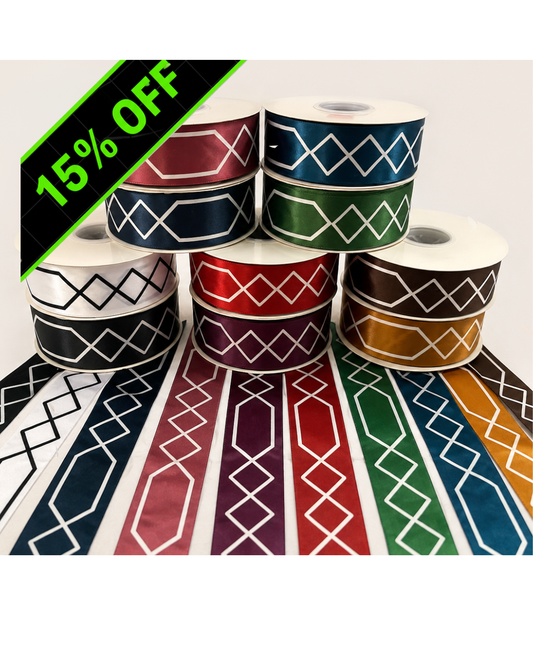 Co-ordinated Ribbons - Indigenous Print Ribbons - First Trend Fabrics