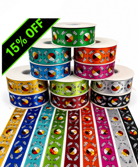 Medicine Wheel - Indigenous Print Ribbons - First Trend Fabrics