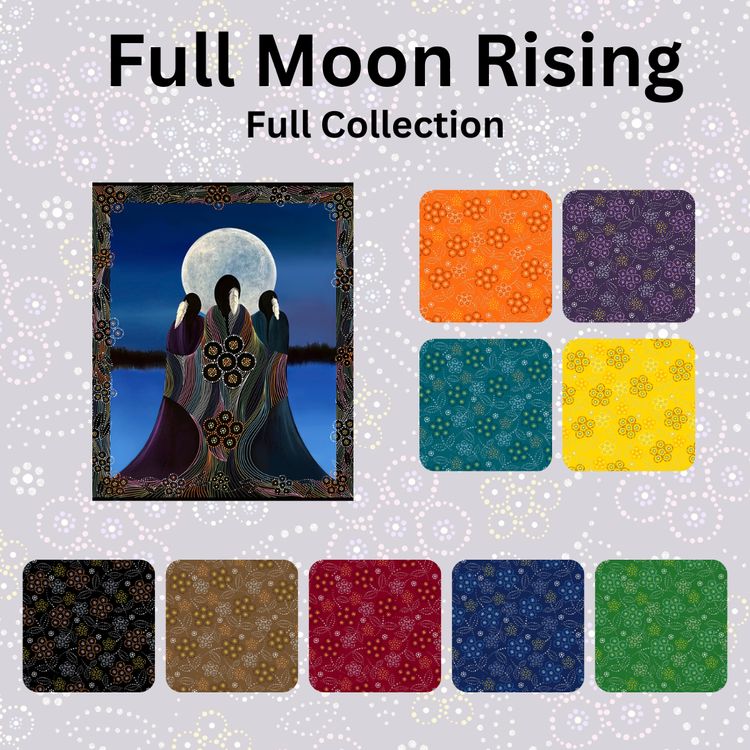 native american floral designs_Full Moon Rising from Betty Albert Fabrics. 