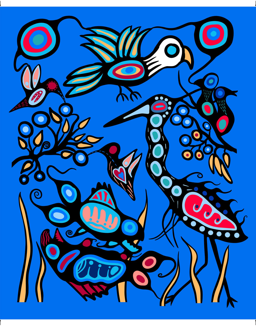 Indigenous Birds Fabrics | Grand River Harmony | C.J. Houle Fabrics ...