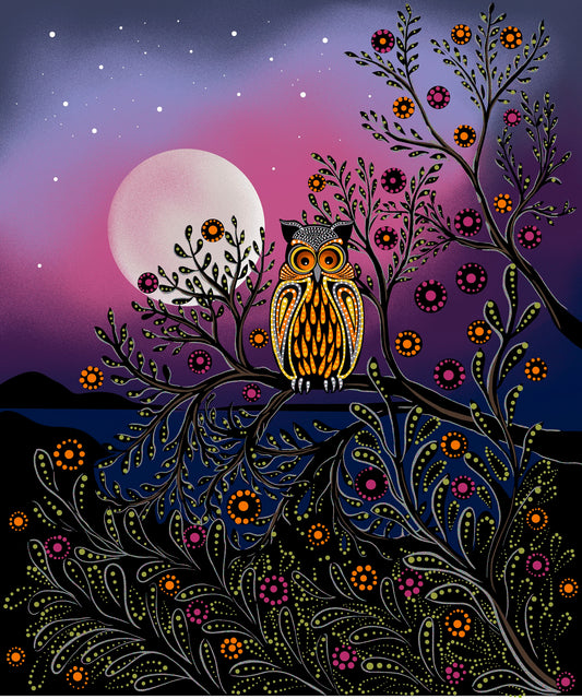 July Moon, an Indigenous Fabric by Betty Albert - First Trend Fabrics