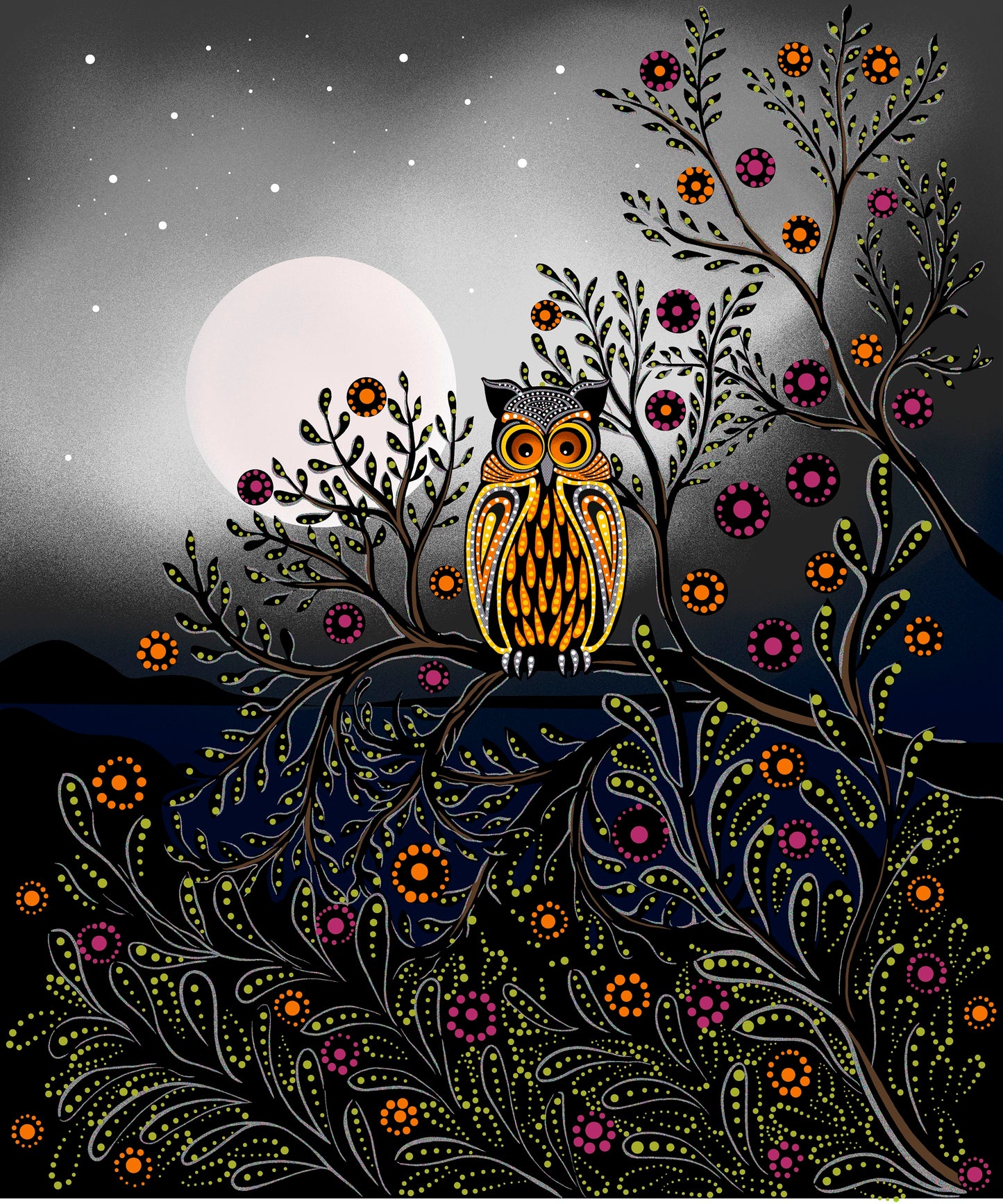July Moon, an Indigenous Fabric by Betty Albert