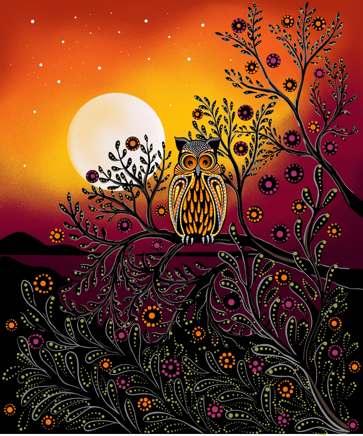 July Moon, an Indigenous Fabric by Betty Albert