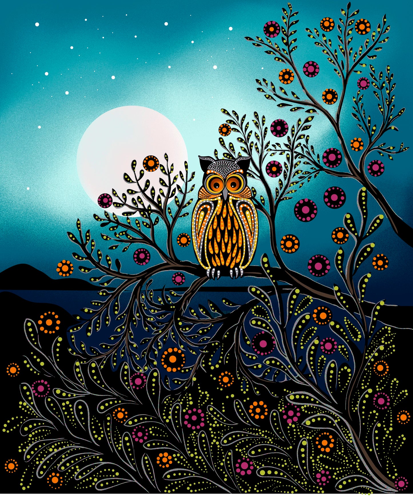 July Moon, an Indigenous Fabric by Betty Albert