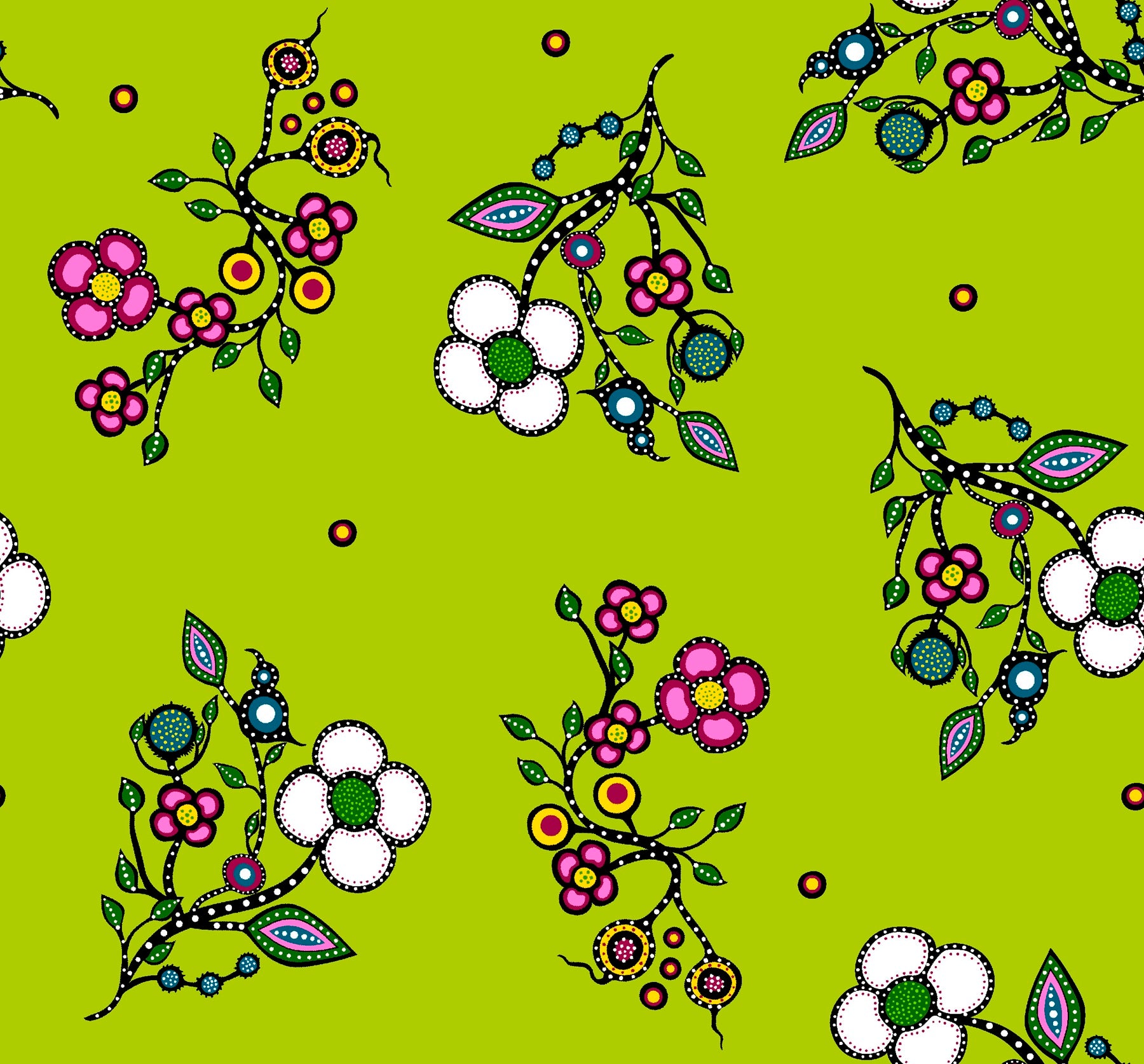 Mother Earth, a Native Floral Fabric - First Trend Fabrics