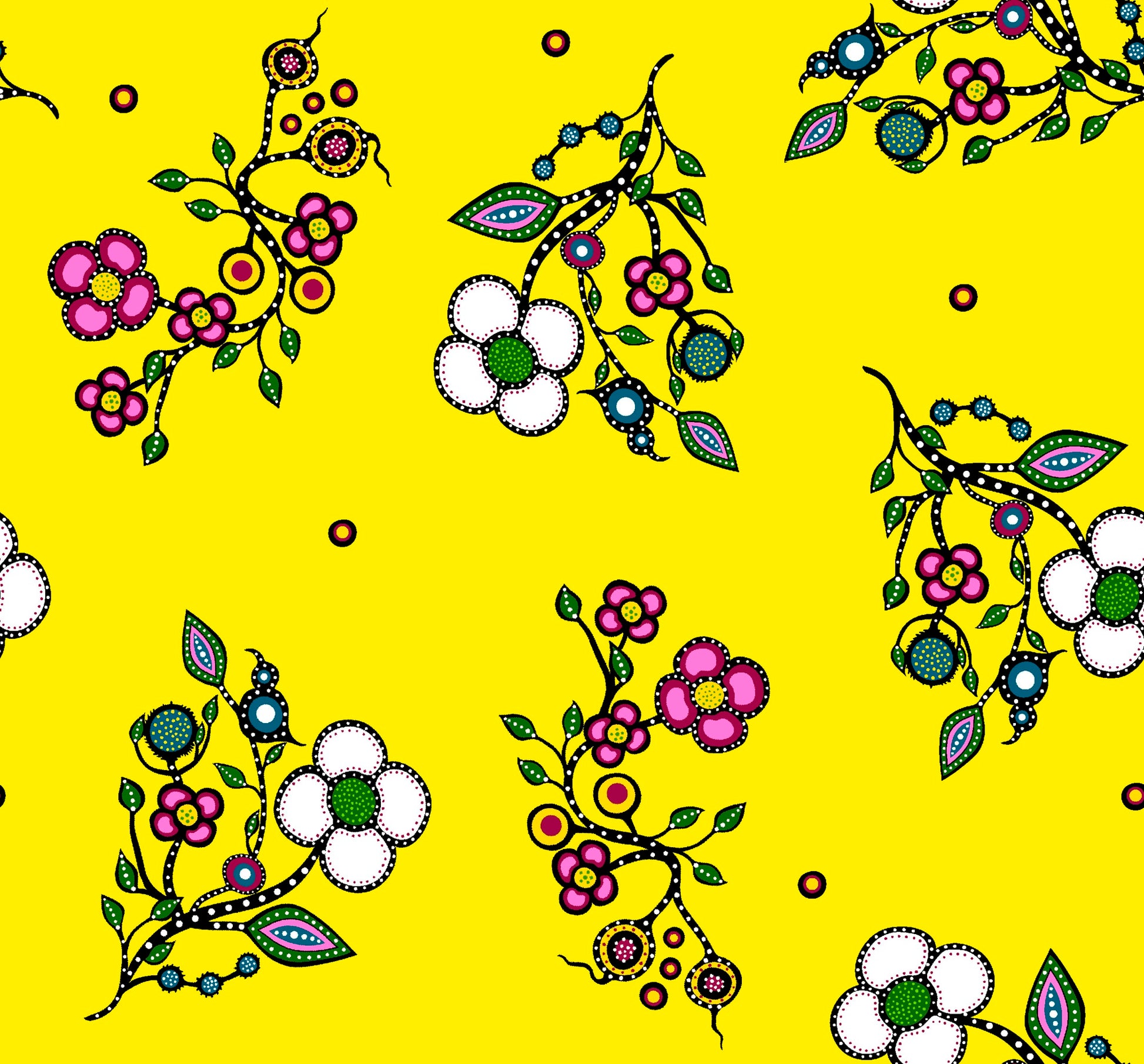 Mother Earth, a Native Floral Fabric - First Trend Fabrics