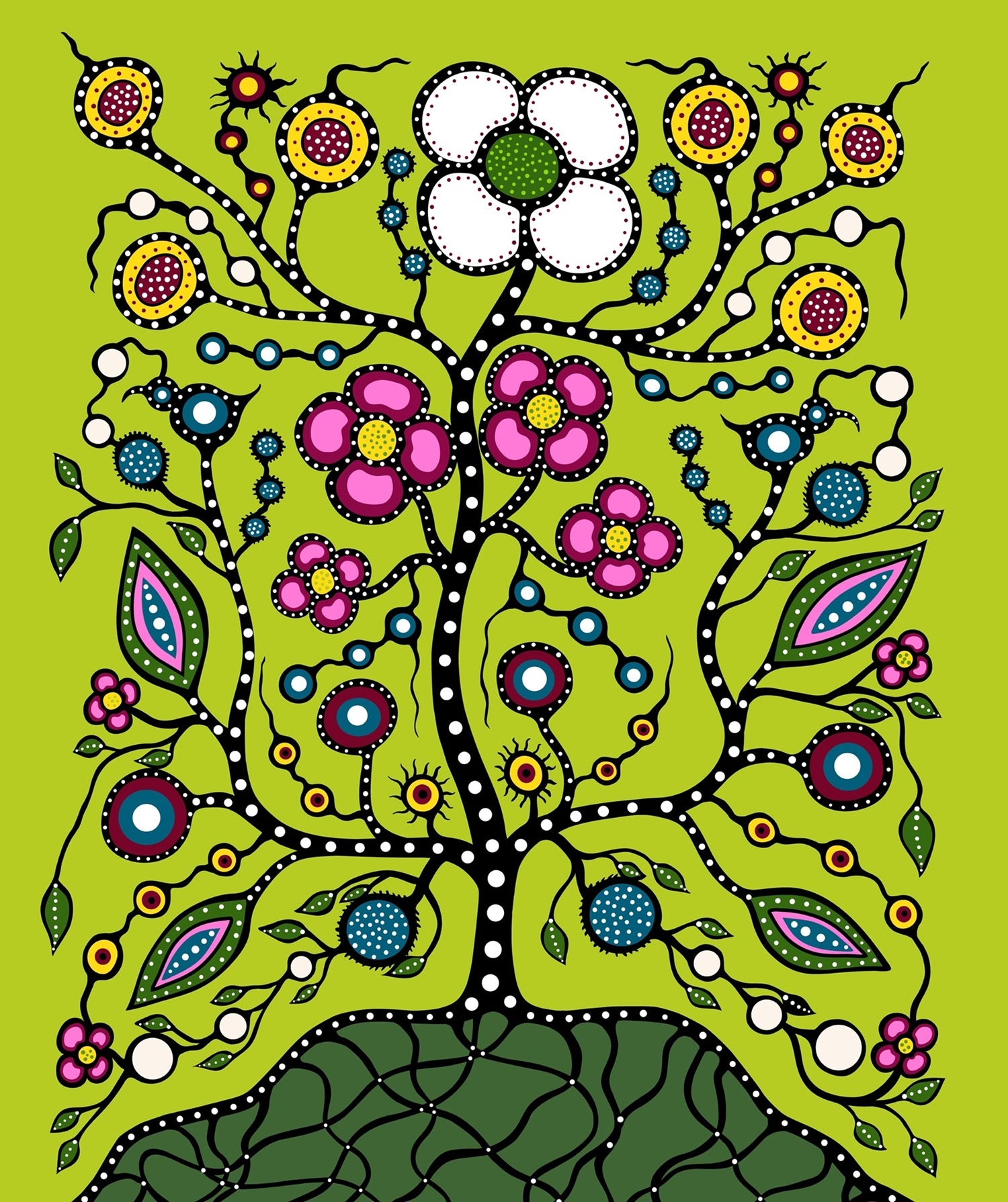 Mother Earth, a Native Floral Fabric - First Trend Fabrics