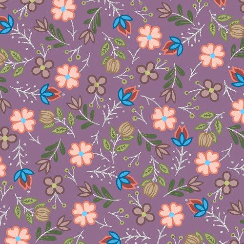 Native floral fabric with metallic details designed by Shannon Gustafson. Find these beautiful native fabric designs at First Trend Fabrics. 