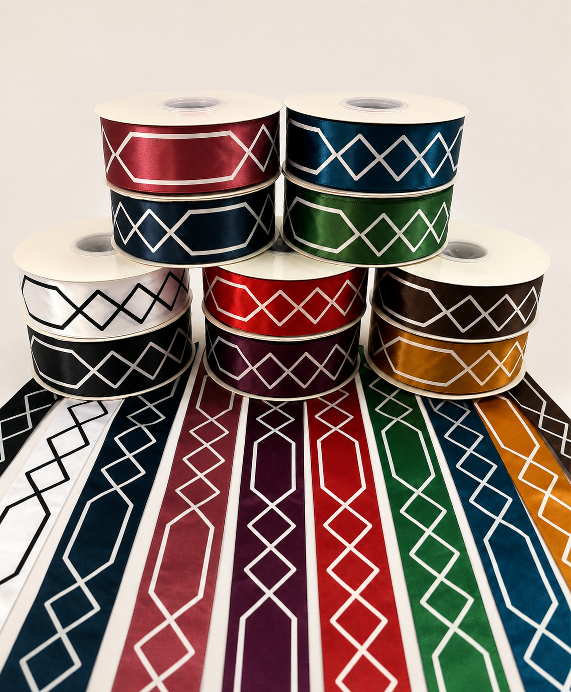 Co-ordinated Ribbons - Indigenous Print Ribbons - First Trend Fabrics