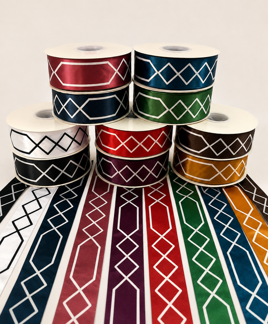Co-ordinated Ribbons - Indigenous Print Ribbons - First Trend Fabrics