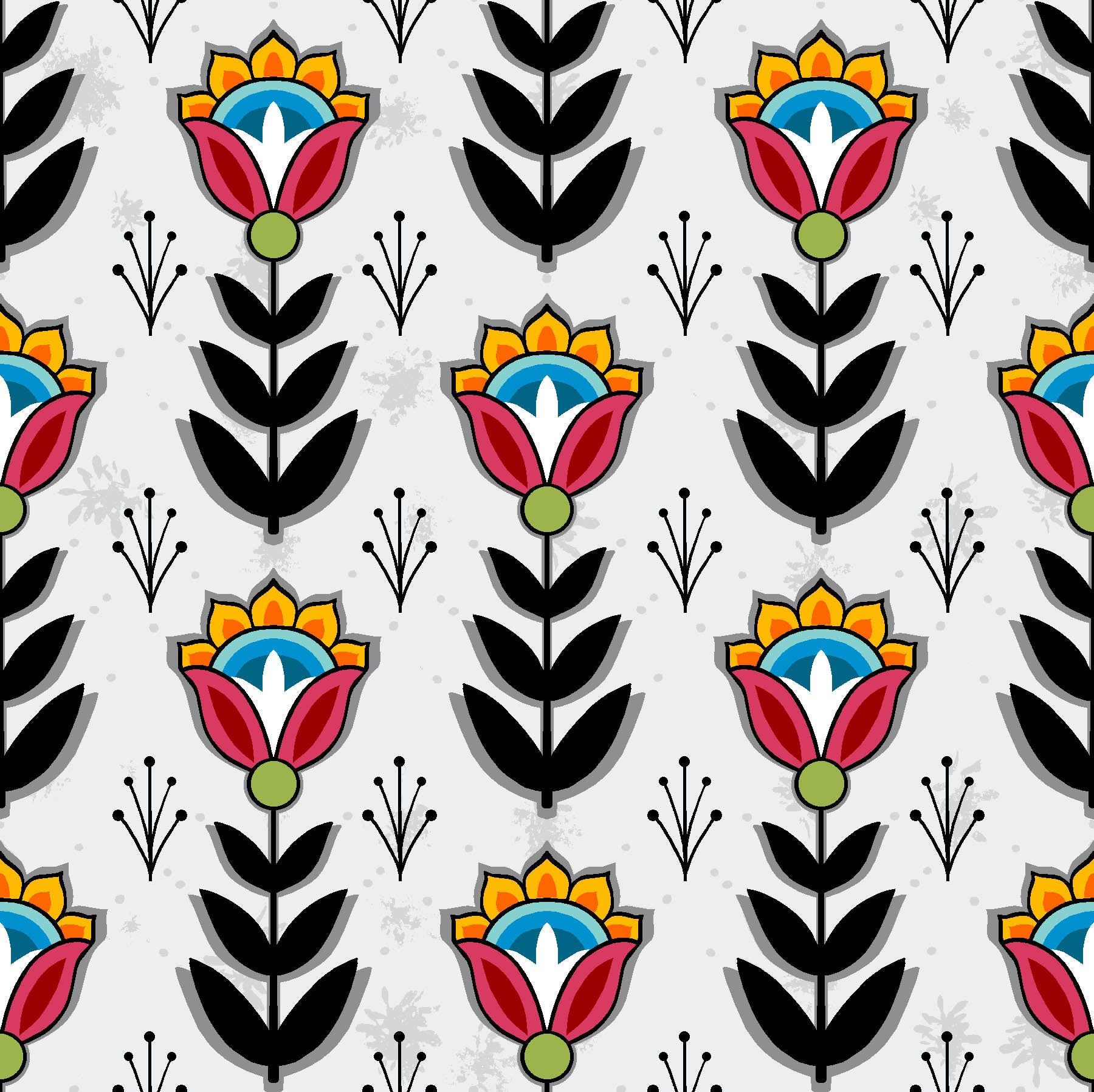 Native American floral fabric SG-0008 Silver White by Shannon Gustafson, available in the USA at First Trend Fabrics. Explore Shannon Gustafson's portfolio here. 
