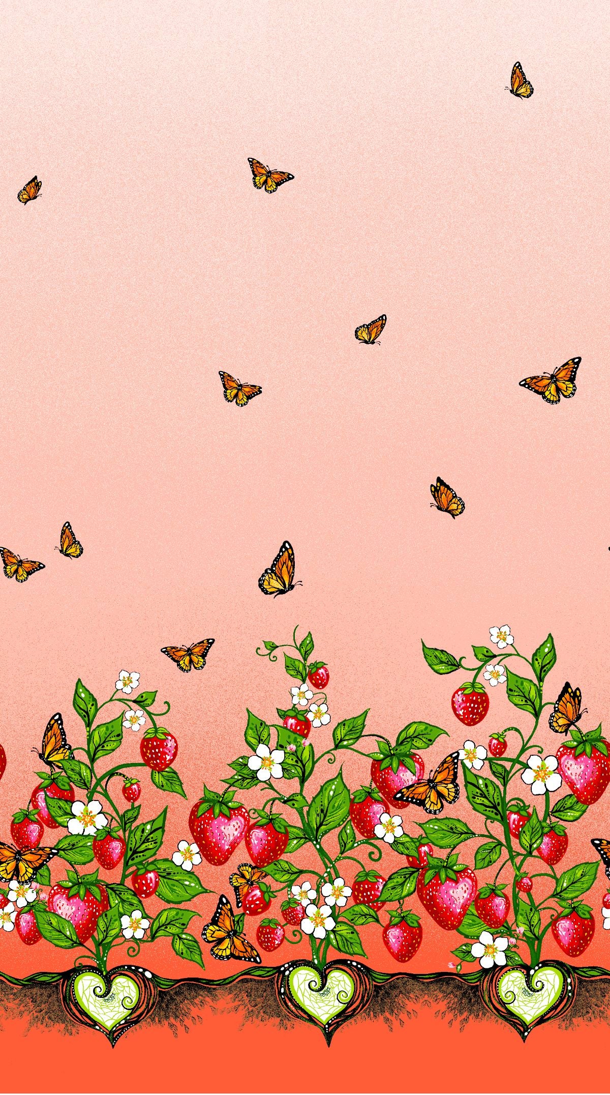 Strawberry Dreamcatcher Native American fabric by Carla Joseph, available across the US at First Trend Fabrics – CAJ-0006|Coral