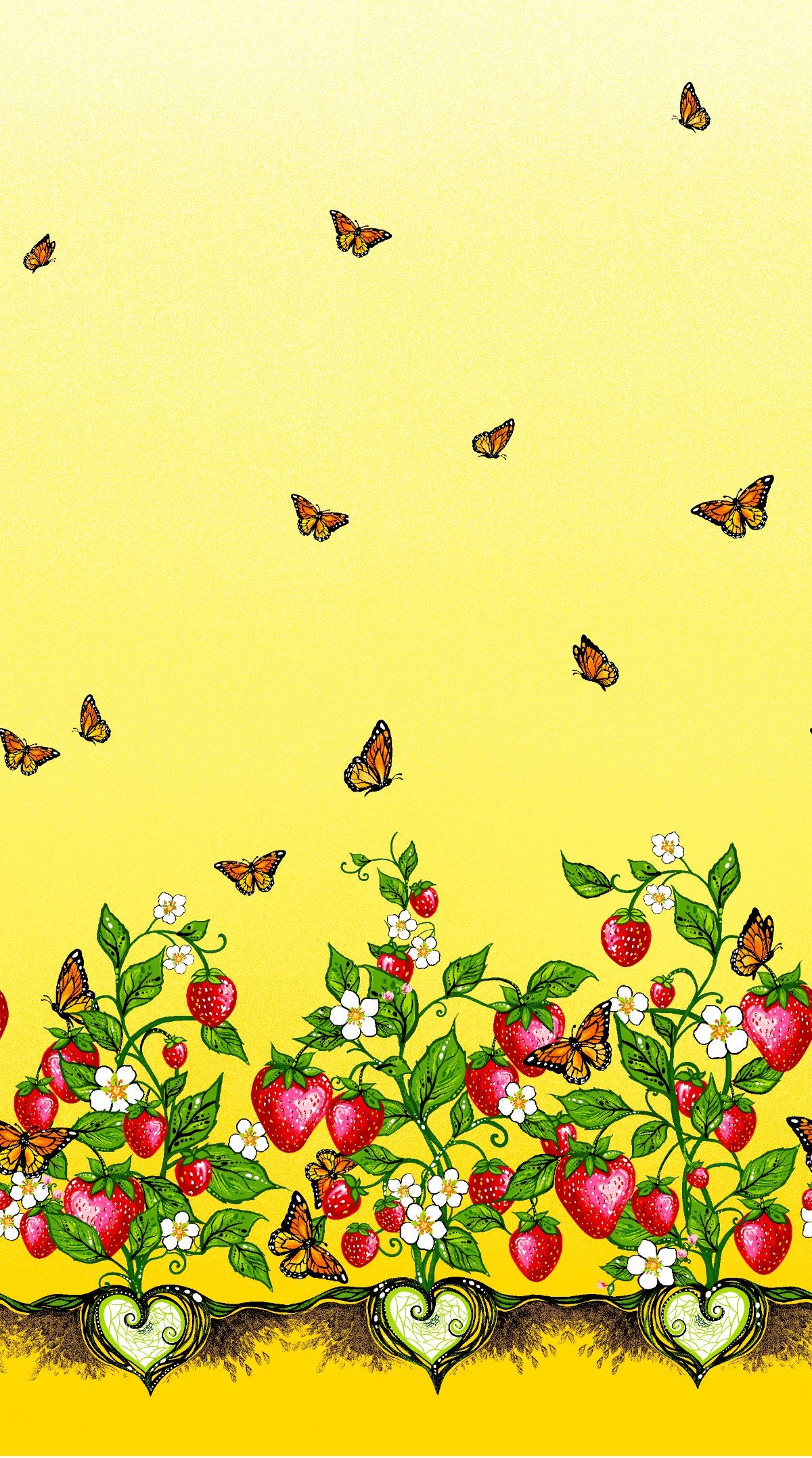 Strawberry Dreamcatcher Native American fabric by Carla Joseph, available across the US at First Trend Fabrics – CAJ-0006|Yellow