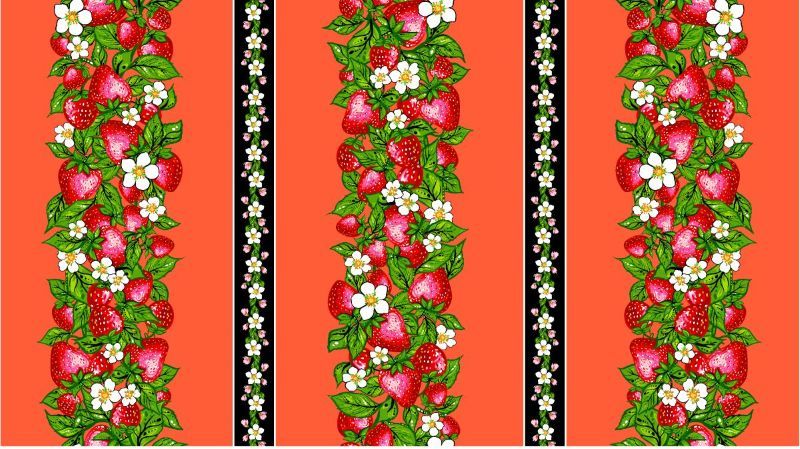 Strawberry Dreamcatcher Native American fabric by Carla Joseph, available across the US at First Trend Fabrics – CAJ-0007|Coral