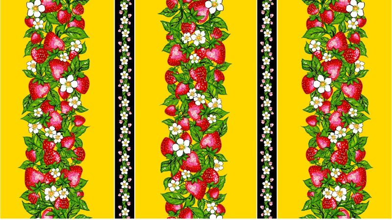Strawberry Dreamcatcher Native American fabric by Carla Joseph, available across the US at First Trend Fabrics – CAJ-0007|Yellow