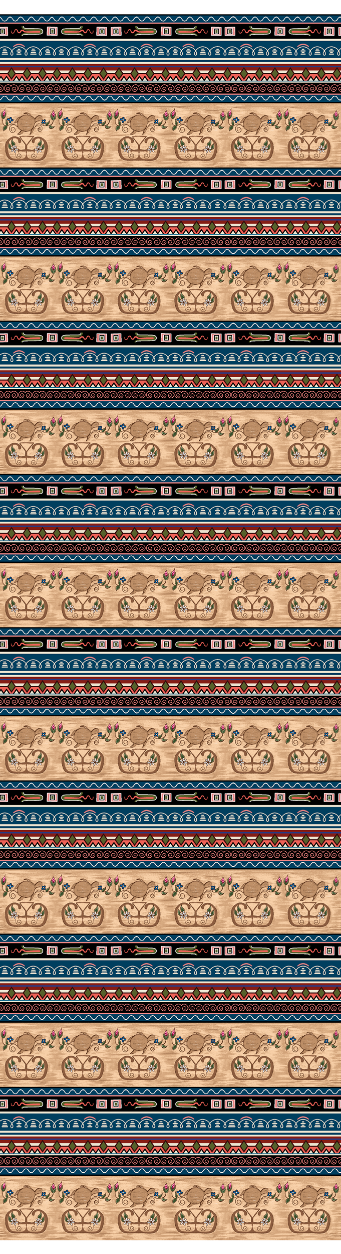 3 Ladies in a Boat, an Indigenous Fabric by Jessica Somers
