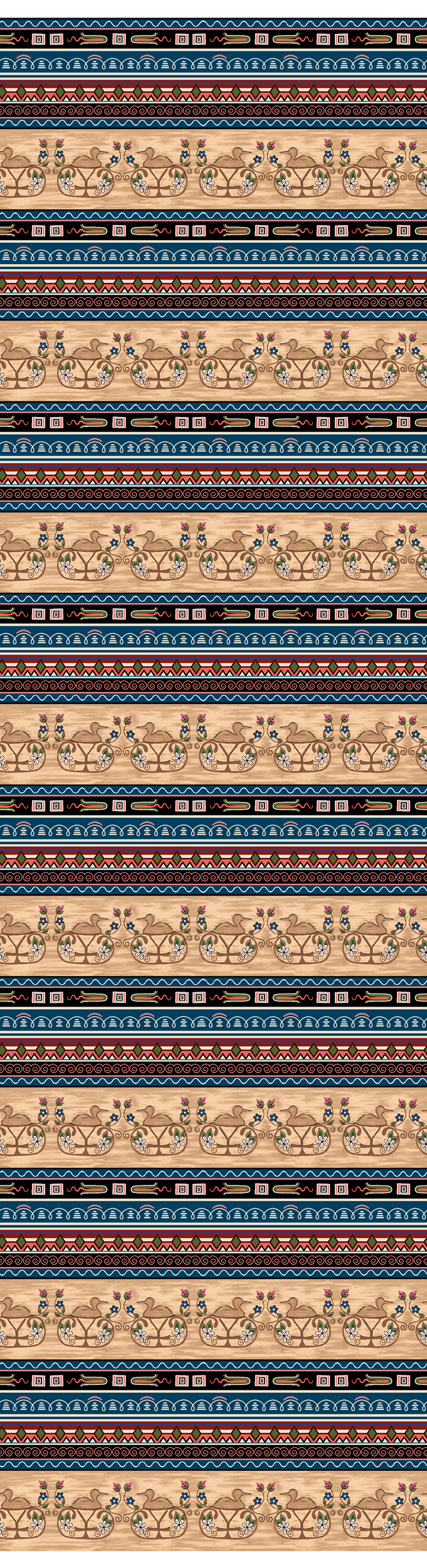 3 Ladies in a Boat, an Indigenous Fabric by Jessica Somers