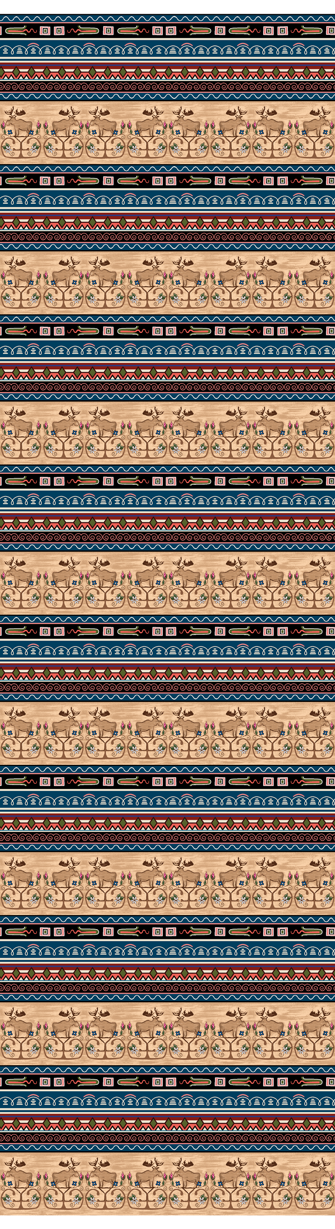 3 Ladies in a Boat, an Indigenous Fabric by Jessica Somers