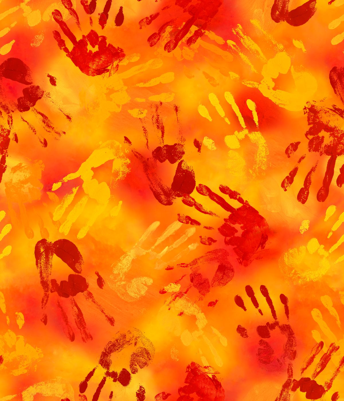Tranquility_Indigenous_fabric_design_ by_Carla Joseph_panel_digital_print_orange_CAJ-00012_D_Orange_available_for_wholesale_at_First_Trend_Fabrics_US
