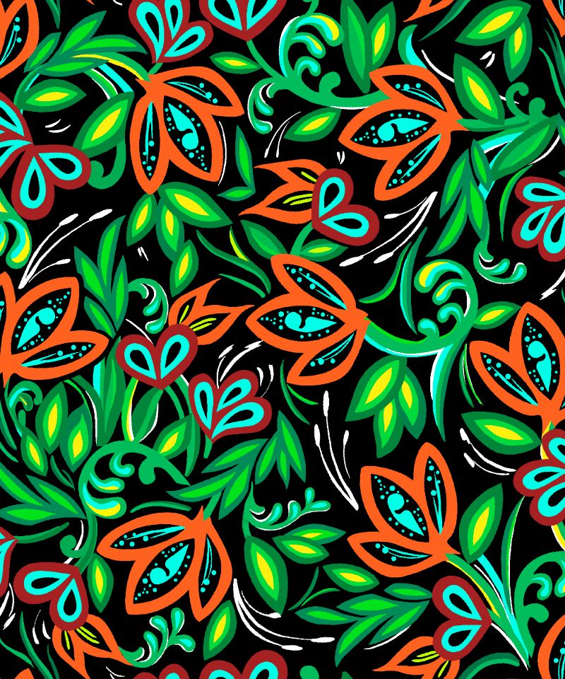 Echoes of the Moon - Native American Wolf & Northern Lights Fabric - First Trend Fabrics