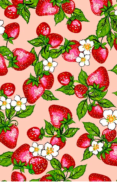 Strawberry - Native Floral Satin by Carla Joseph