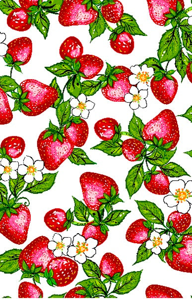 Strawberry - Native Floral Satin by Carla Joseph