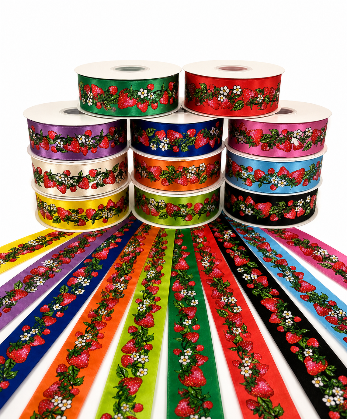 Strawberry - Indigenous Print Ribbons - First Trend Fabrics